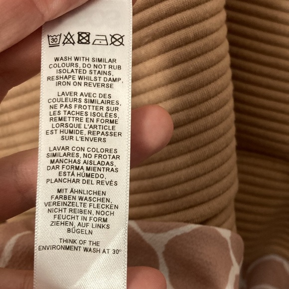 ASOS DESIGN Womens Size 8 Curve 2 in 1 Rib Sweater Dress Giraffe Print Hem Blush - Picture 9 of 12